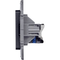 Розетка компьютерная RJ45 категория 6 UTP антрацит INSPIRIA IEK 673833