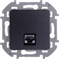 Розетка компьютерная RJ45 категория 6 UTP антрацит INSPIRIA IEK 673833
