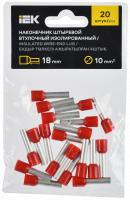 Наконечник НШВИ 10-18 темно-красный (20шт/упак) IEK UGN11-010-018-020
