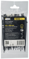 Хомут P6.6 стандартный чёрный 2.5х100мм IEK UHH30-D025-100-100-K02