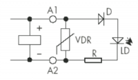 Модуль индикации и защиты, LED + Варистор, 240В AC/DC Релеон PM8023098
