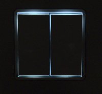 Выключатель 2-клавишный проходной с подсветкой/индикацией 10А безвинтовое крепление белый INSPIRIA IEK 673665