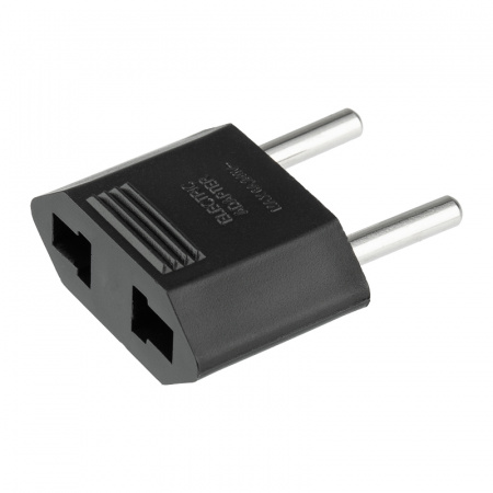 11-1042-9 Адаптер сетевой (переходник) с Евро А/F на тонкую вилку С1 плоский Тефаль 6 А без заземления черный (1 шт/уп) ProConnect 