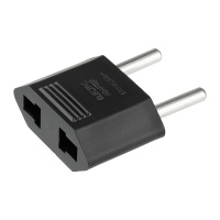 Адаптер сетевой (переходник) с Евро А/F на тонкую вилку С1 плоский Тефаль 6 А без заземления черный (1 шт/уп) ProConnect 11-1042-9