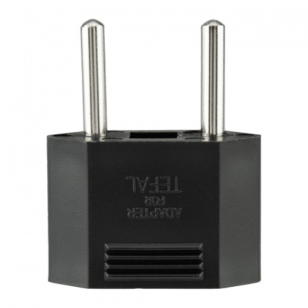 11-1042-9 Адаптер сетевой (переходник) с Евро А/F на тонкую вилку С1 плоский Тефаль 6 А без заземления черный (1 шт/уп) ProConnect 