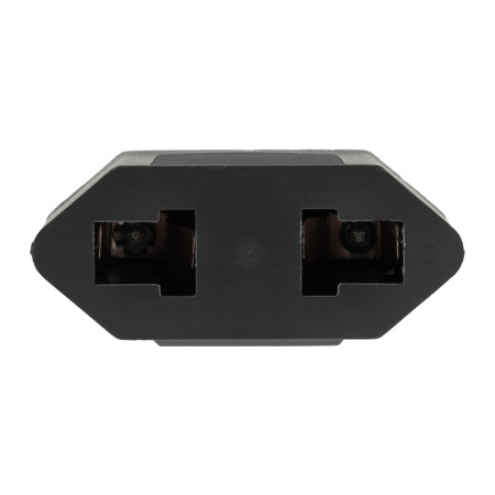 11-1042-9 Адаптер сетевой (переходник) с Евро А/F на тонкую вилку С1 плоский Тефаль 6 А без заземления черный (1 шт/уп) ProConnect 