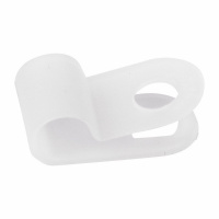 Скоба кабельная под винт 5мм, белая, 50 шт REXANT 07-4405