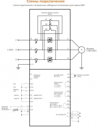 SBIP-18.5/37-04 Устройство плавного пуска 18.5квт|37A| (), 3 ~ 342-440В, IP00, Modbus RTU, сьемная панель, рускоязычное меню, встроенный обводной контактор Instart 00047100