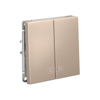 ARTGALLERY 2-клавишный ВЫКЛЮЧАТЕЛЬ с подсветкой, сх.5а, 10АХ, механизм, быстрозажимные клеммы, ПЕСОЧНЫЙ Systeme Electric GAL001253S