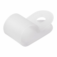 Кабельная скоба под винт REXANT 9 мм, белая,      упаковка 50 шт. 07-4409