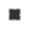 ATLASDESIGN AQUA 2-клавишный ВЫКЛЮЧАТЕЛЬ IP44, с  х.5, 10АХ, быстрозажимные клеммы, КАРБОН Systeme Electric ATN441051S