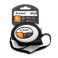 Рулетка с прорезиненным покрытием Soft-Touch автостопом 5 м х 19 мм Rage 100043