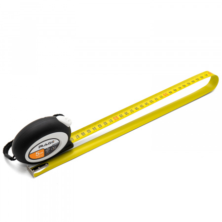 100043 Рулетка с прорезиненным покрытием Soft-Touch автостопом 5 м х 19 мм Rage 