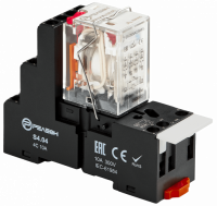 Промежуточное реле, 4 перекидных контакта 6А, 24В (DC), блокируемая кнопка проверки, светодиод Релеон RP434902405