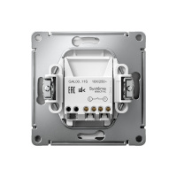 ARTGALLERY 1-клавишный ВЫКЛЮЧАТЕЛЬ, 10АХ, механизм, быстрозажимные клеммы, СТАЛЬ Systeme Electric GAL000911S