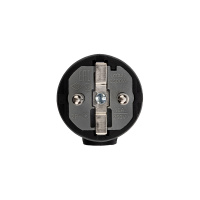 Вилка влагозащищенная угловая с заземлением 16А IP44 каучук, черная REXANT 111-003