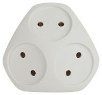 Разветвитель электрический SPx-3e-W на 3 розетки с заземлением 16А белый ЭРА Б0053479