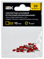 Наконечник НШВИ 1.0-10 темно-красный (20шт/упак) IEK UGN11-001-010-020
