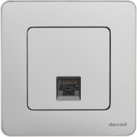 Розетка компьютерная RJ45 категория 6 UTP алюминий INSPIRIA IEK 673832