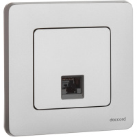 Розетка компьютерная RJ45 категория 6 UTP алюминий INSPIRIA IEK 673832