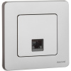 Розетка компьютерная RJ45 категория 6 UTP алюминий INSPIRIA IEK 673832