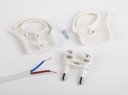 Б0019182 Вилка б/з 6A с кольцом непрямой ввод белая (10/200/9600) V1 ЭРА 