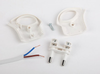 Вилка б/з 6A с кольцом непрямой ввод белая (10/200/9600) V1 ЭРА Б0019182