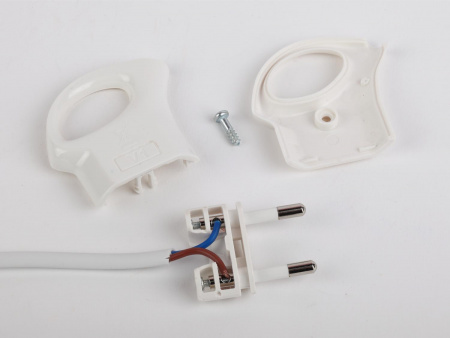 Б0019182 Вилка б/з 6A с кольцом непрямой ввод белая (10/200/9600) V1 ЭРА 