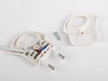 Б0019182 Вилка б/з 6A с кольцом непрямой ввод белая (10/200/9600) V1 ЭРА 