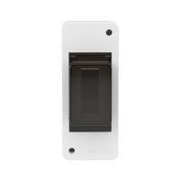 F02W0WD Щит 2 модуля настенный FRAME, белый, с тонированной дверцей DKC 