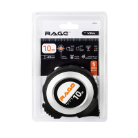 Рулетка строительная 10 м х 25 мм с магнитным зацепом и автостопом Rage 100050