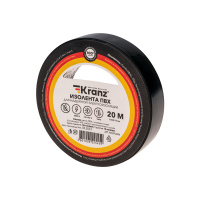 Изолента ПВХ KRANZ 0.13х15 мм, 20 м, черная 10шт Kranz KR-09-2606