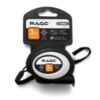 Рулетка с прорезиненным покрытием Soft-Touch автостопом 3 м х 16 мм Rage 100041