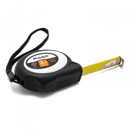 100041 Рулетка с прорезиненным покрытием Soft-Touch автостопом 3 м х 16 мм Rage 