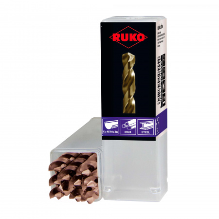 Сверло по металлу 1.0х34/12мм DIN338 HSSE-Co5 130° RUKO 215010