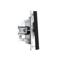 ARTGALLERY 2-клавишный ВЫКЛЮЧАТЕЛЬ с подсветкой, сх.5а, 10АХ, механизм, быстрозажимные клеммы, КАРБОН Systeme Electric GAL001053S