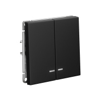 ARTGALLERY 2-клавишный ВЫКЛЮЧАТЕЛЬ с подсветкой, сх.5а, 10АХ, механизм, быстрозажимные клеммы, КАРБОН Systeme Electric GAL001053S