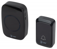 Звонок дверной беспроводной на батарейках 38 мелодий 180м IP20 с регулятором громкости и световой индикацией черный 3АА/А23 C88 ЭРА Б0054087