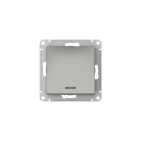 ATLASDESIGN 1-клавишный ПЕРЕКЛЮЧАТЕЛЬ с подсветкой, сх.6а, 10АХ, быстрозажимные клеммы, СТАЛЬ Systeme Electric ATN000963S