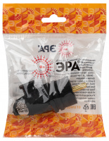 Вилка VX11-B-IP44 каучуковая c заземлением 16А IP44 с кольцом угловая черная ЭРА Б0055416