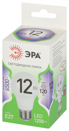 Б0067129 Лампа светодиодная LED 12 Вт 1200Лм 6500К груша холодный E27 220-240В LED A60-12W-865-E27 Green Line ЭРА 