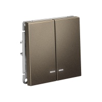 ARTGALLERY 2-клавишный ВЫКЛЮЧАТЕЛЬ с подсветкой, сх.5а, 10АХ, механизм, быстрозажимные клеммы, МОККО Systeme Electric GAL000653S