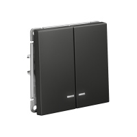 ARTGALLERY 2-клавишный ВЫКЛЮЧАТЕЛЬ с подсветкой, сх.5а, 10АХ, механизм, быстрозажимные клеммы, БАЗАЛЬТ Systeme Electric GAL001453S