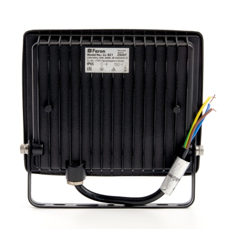 LL-921 29497 Прожектор светодиодный ДО-50w 4000К 4000Лм IP65 черный FERON 