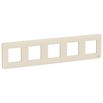 Рамка UNICA STUDIO пятипостовая бежевый Schneider Electric NU201044
