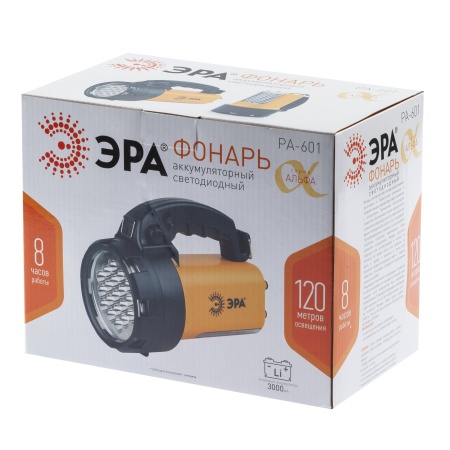 Фонарик кемпинговый походный ударопрочный водонепроницаемый, компас, прорезиненные ножки, боковой свет PA-601 Альфа ЭРА Б0031036