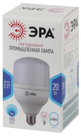 Б0027001 Лампа светодиодная LED 20Вт E27 4000K Т80 колокол 1600Лм нейтр ЭРА 