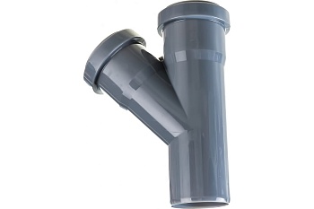 Тройник канализационный 45 град. 50 х 50 Политэк 205045