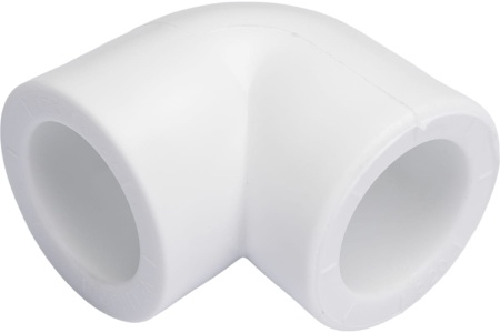 Угольник 40 мм 90 град., полипропиленовый, белый Политэк 9000000340