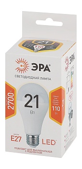 Лампа светодиодная LEDA65-21W-827-E27(диод,груша,21Вт,тепл,E27) ЭРА Б0035331